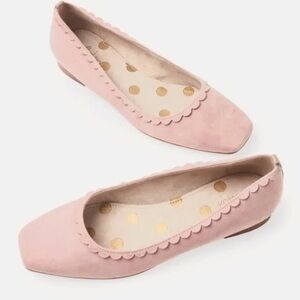 BODEN Olive Suede Ballerina Flats in Milkshake Pink EU Size 41 US Size 9.5